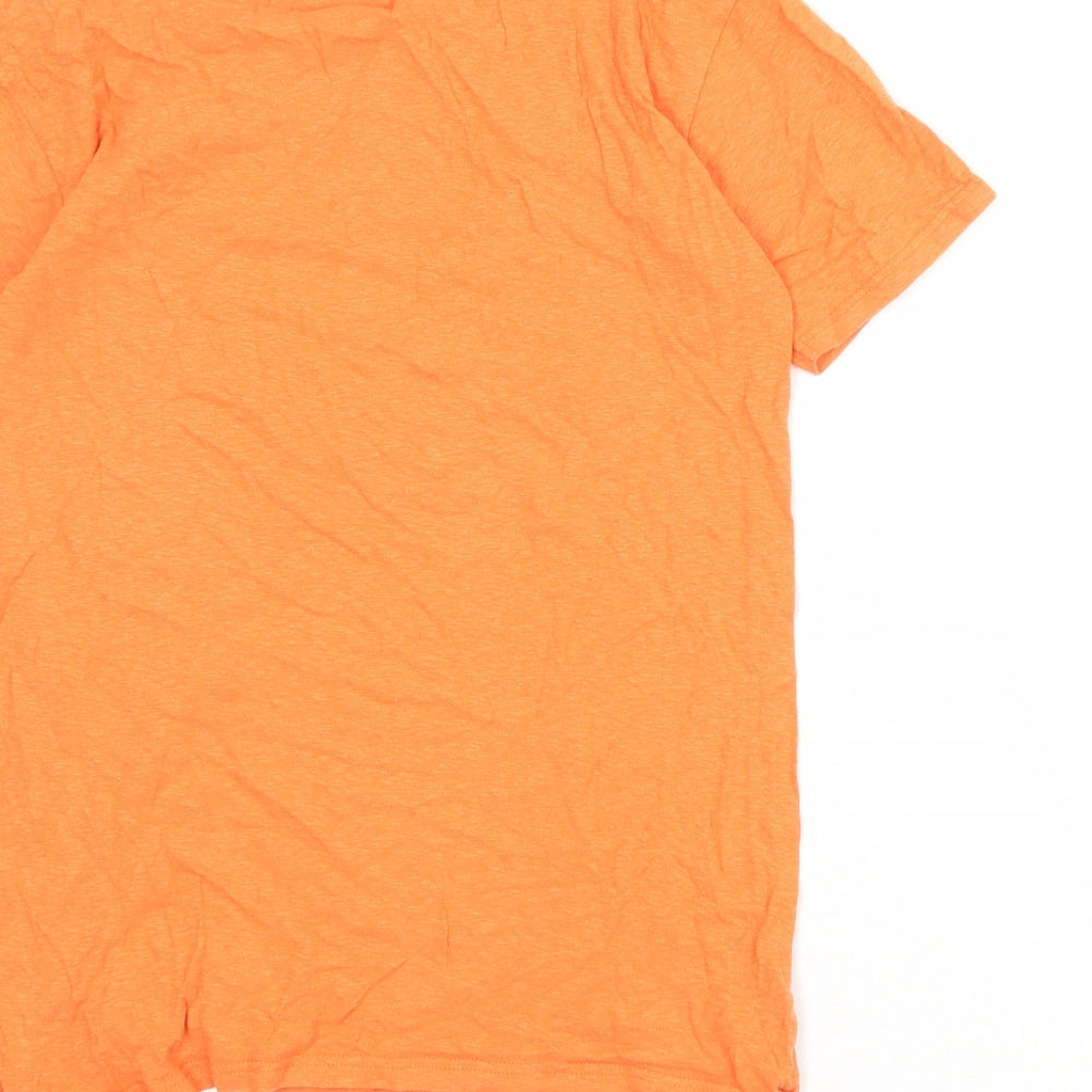NEXT Womens Orange Cotton Basic T-Shirt Size 6 Round Neck - Drawstring Detail