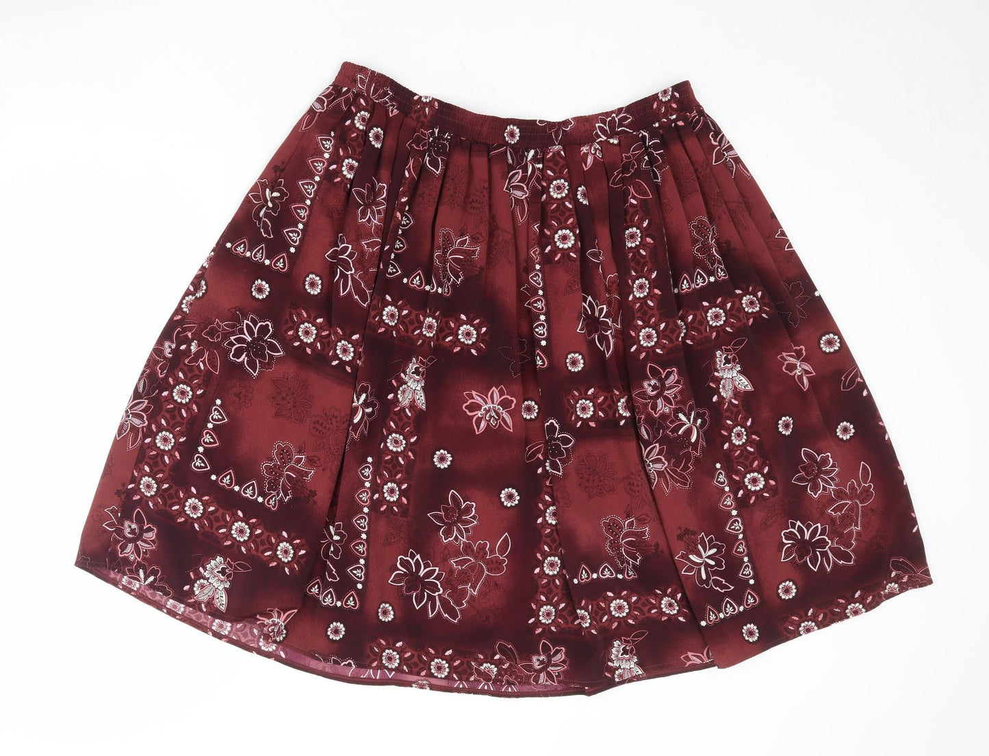 Berkertex Womens Red Floral Polyester Tulip Skirt Size 16