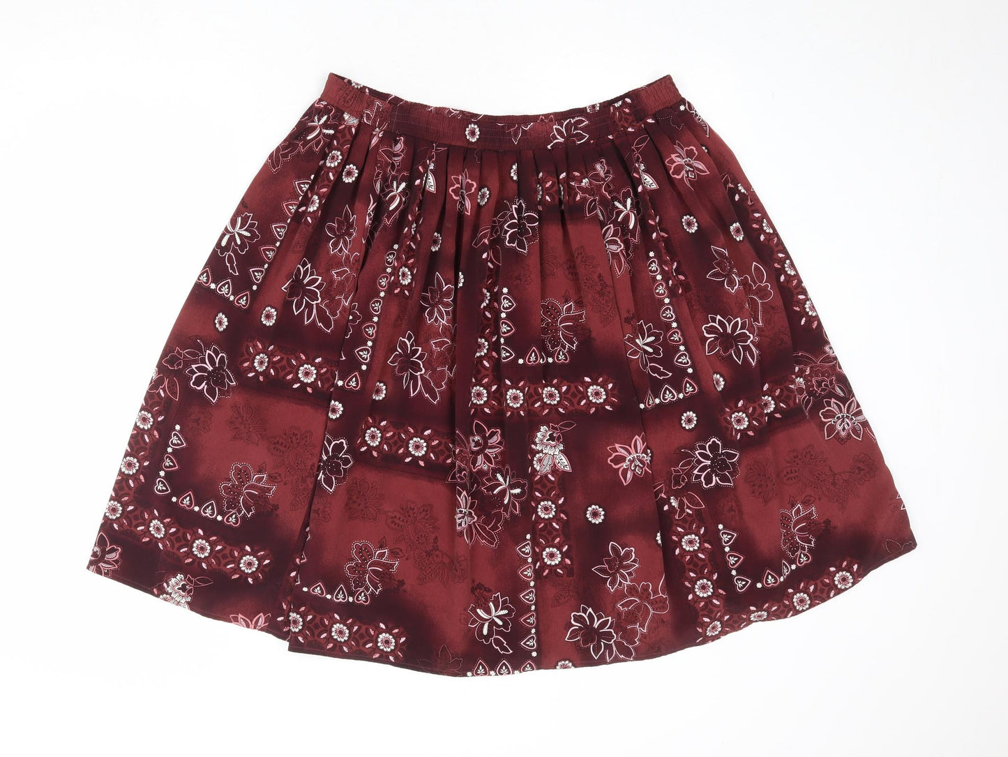 Berkertex Womens Red Floral Polyester Tulip Skirt Size 16