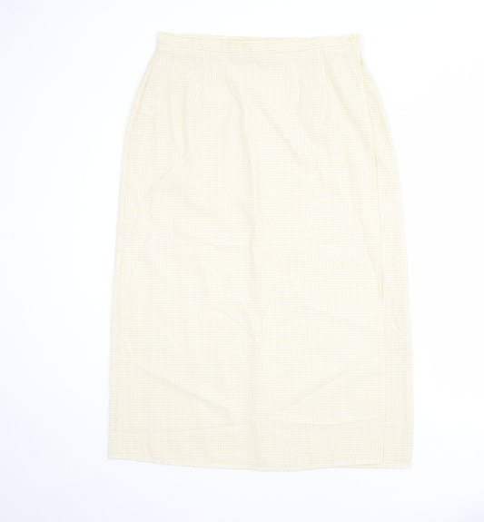 Isabelle Womens Beige Polyester A-Line Skirt Size 16 Button