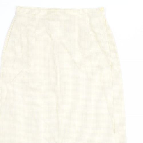 Isabelle Womens Beige Polyester A-Line Skirt Size 16 Button
