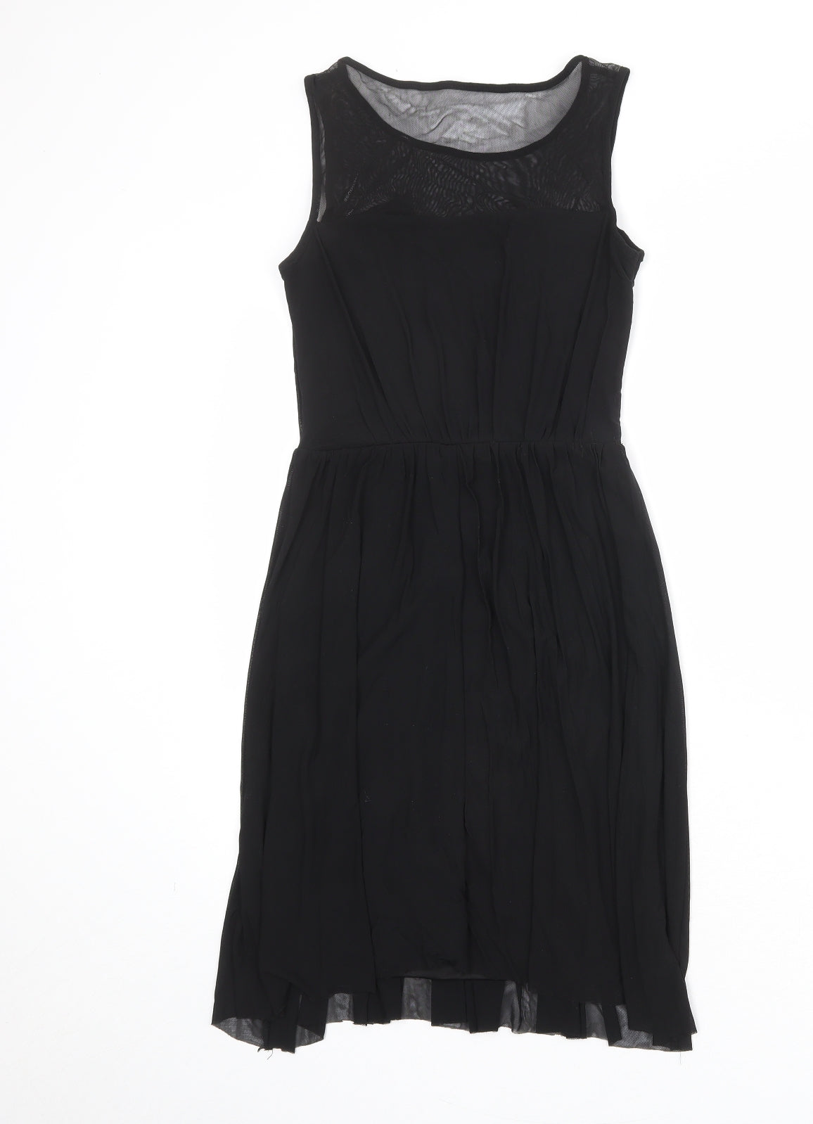 Warehouse Womens Black Polyester Tank Dress Size 10 Round Neck Pullover