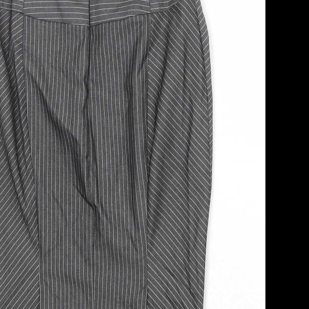 River Island Womens Grey Striped Polyester Straight & Pencil Skirt Size 10 Zip