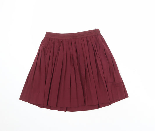 Divided by H&M Womens Red Polyester Pleated Skirt Size 10