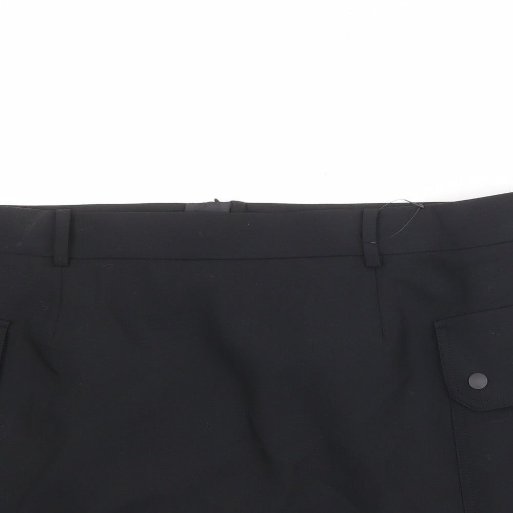 Marks and Spencer Womens Black Polyester Cargo Skirt Size 20 Zip