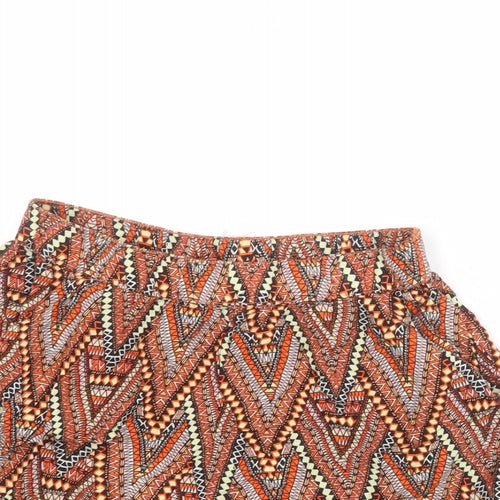 Divided by H&M Womens Multicoloured Geometric Viscose Basic Shorts Size 10 Regular Pull On