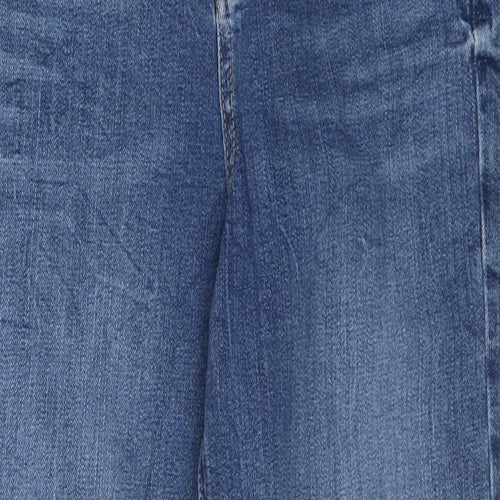 Marks and Spencer Womens Blue Cotton Mom Jeans Size 8 Regular Zip