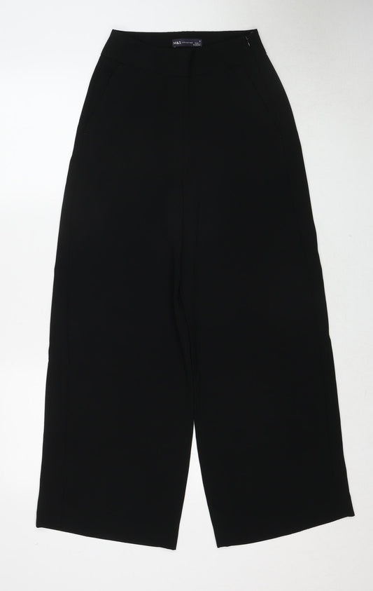 Marks and Spencer Womens Black Polyester Dress Pants Trousers Size 6 Regular Zip