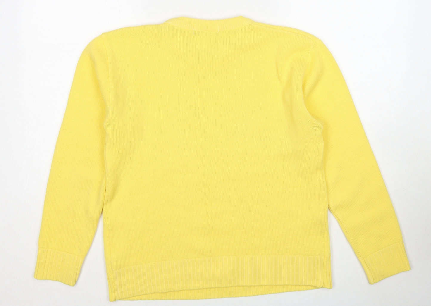 Pure & Natural Womens Yellow Round Neck Acrylic Pullover Jumper Size S - Size S-M