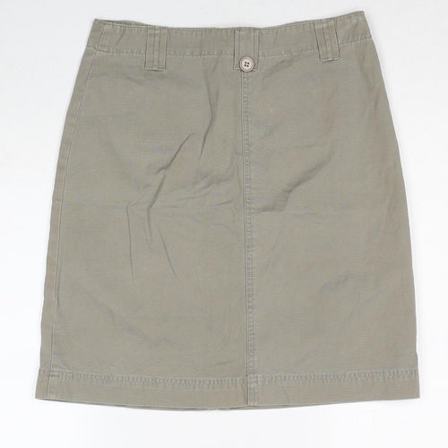 New Look Womens Beige Cotton Cargo Skirt Size 10 Zip