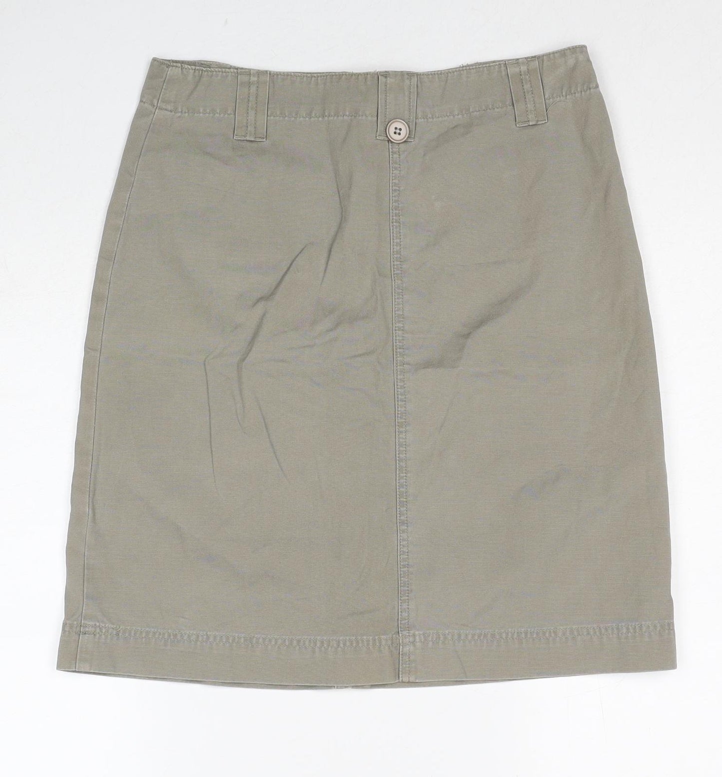 New Look Womens Beige Cotton Cargo Skirt Size 10 Zip