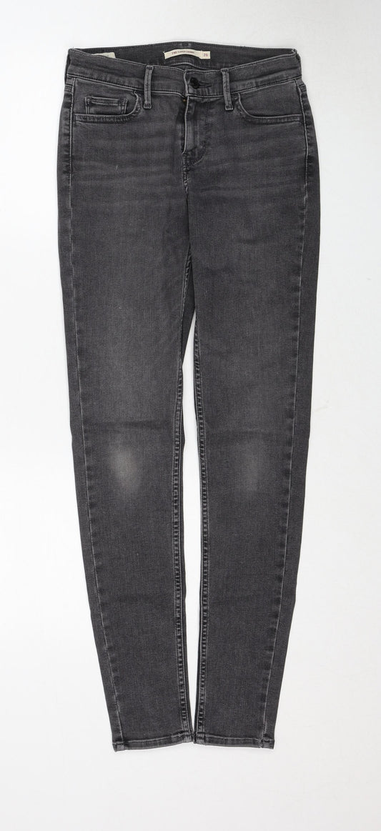 Levi's Womens Grey Cotton Skinny Jeans Size 26 in L30 in Regular Zip