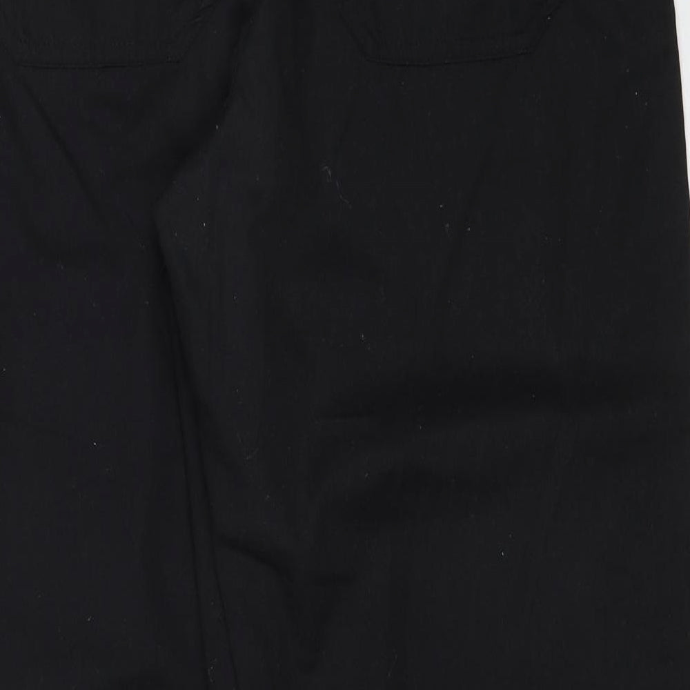 Headland Mens Black Cotton Trousers Size 36 in Regular Zip