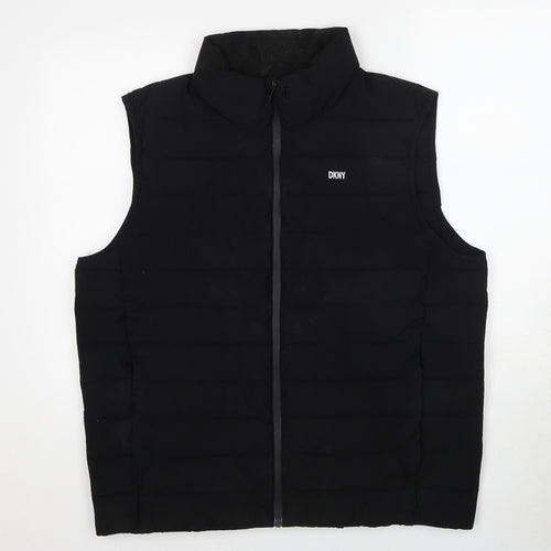 DKNY Mens Black Gilet Jacket Size L Zip