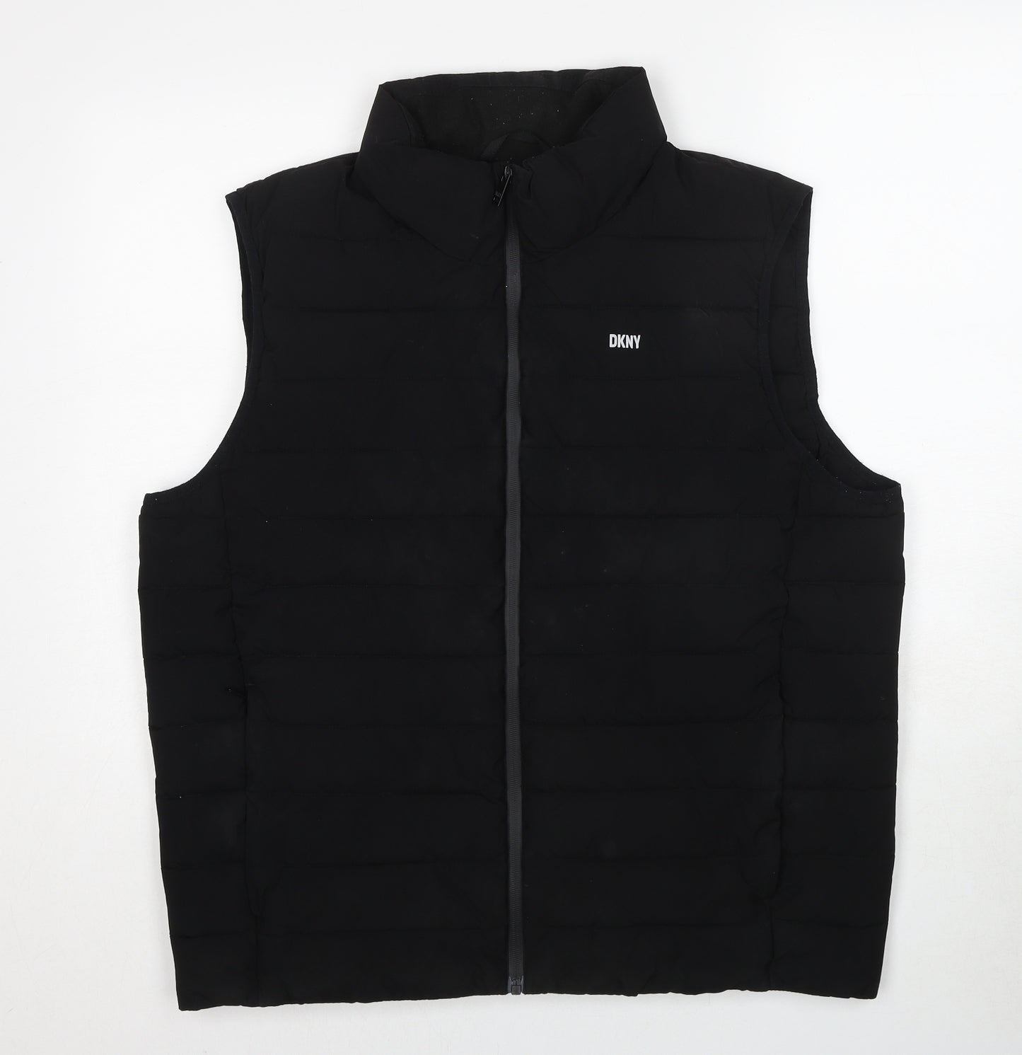 DKNY Mens Black Gilet Jacket Size L Zip