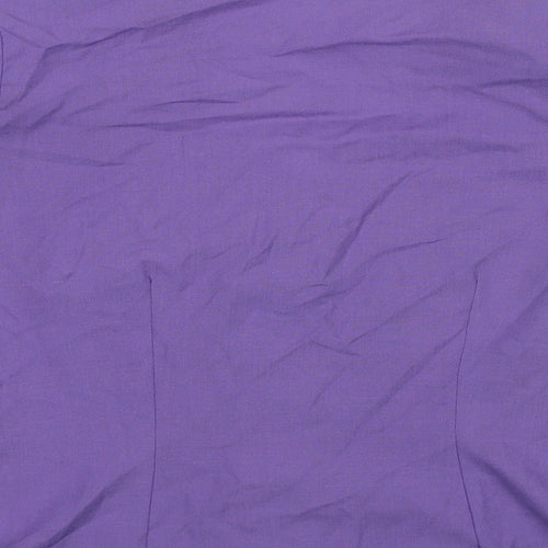 Richards Womens Purple Polyester Basic Button-Up Size 14 V-Neck
