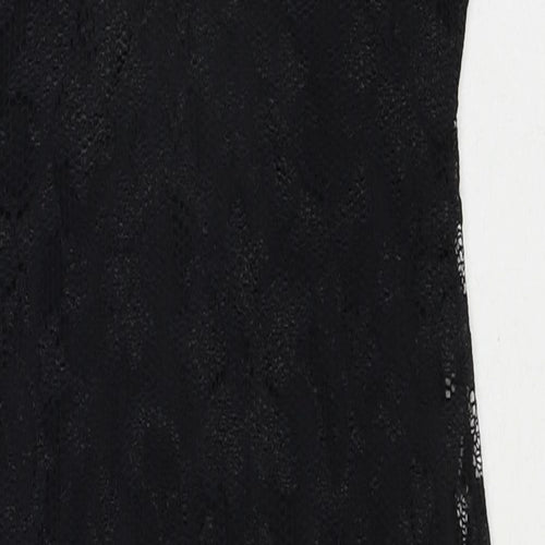 Boohoo Womens Black Polyester Bodycon Size 8 V-Neck Pullover