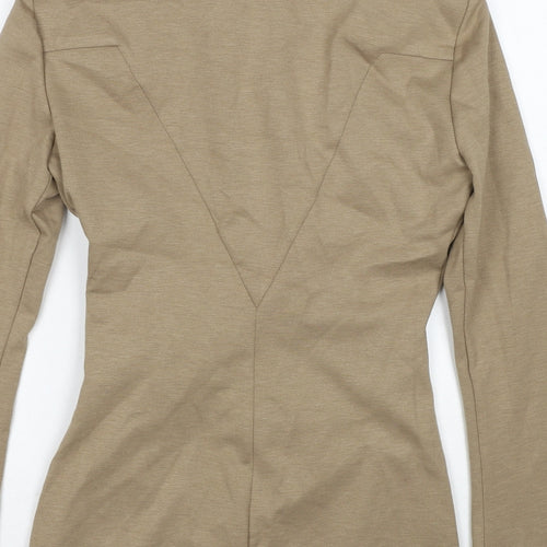 Zara Womens Brown Polyester Shirt Dress Size M Collared Zip