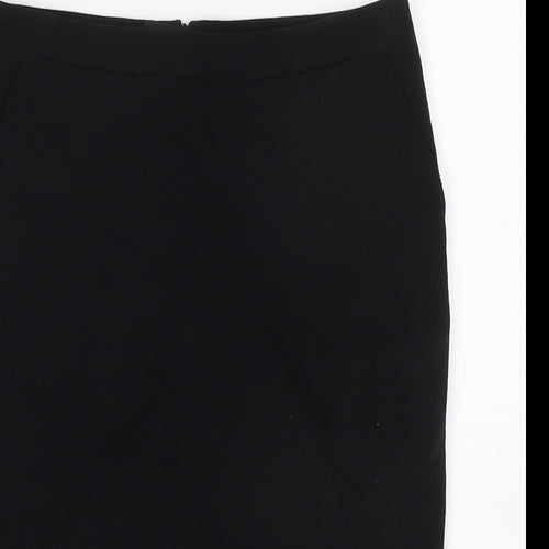 NEXT Womens Black Polyester Straight & Pencil Skirt Size 8 Zip