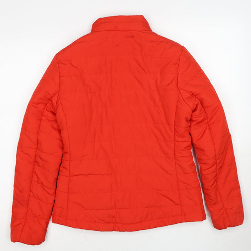 Marks and Spencer Womens Red Quilted Jacket Size 10 Zip