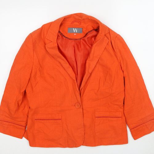 BHS Womens Orange Jacket Blazer Size 16 Button