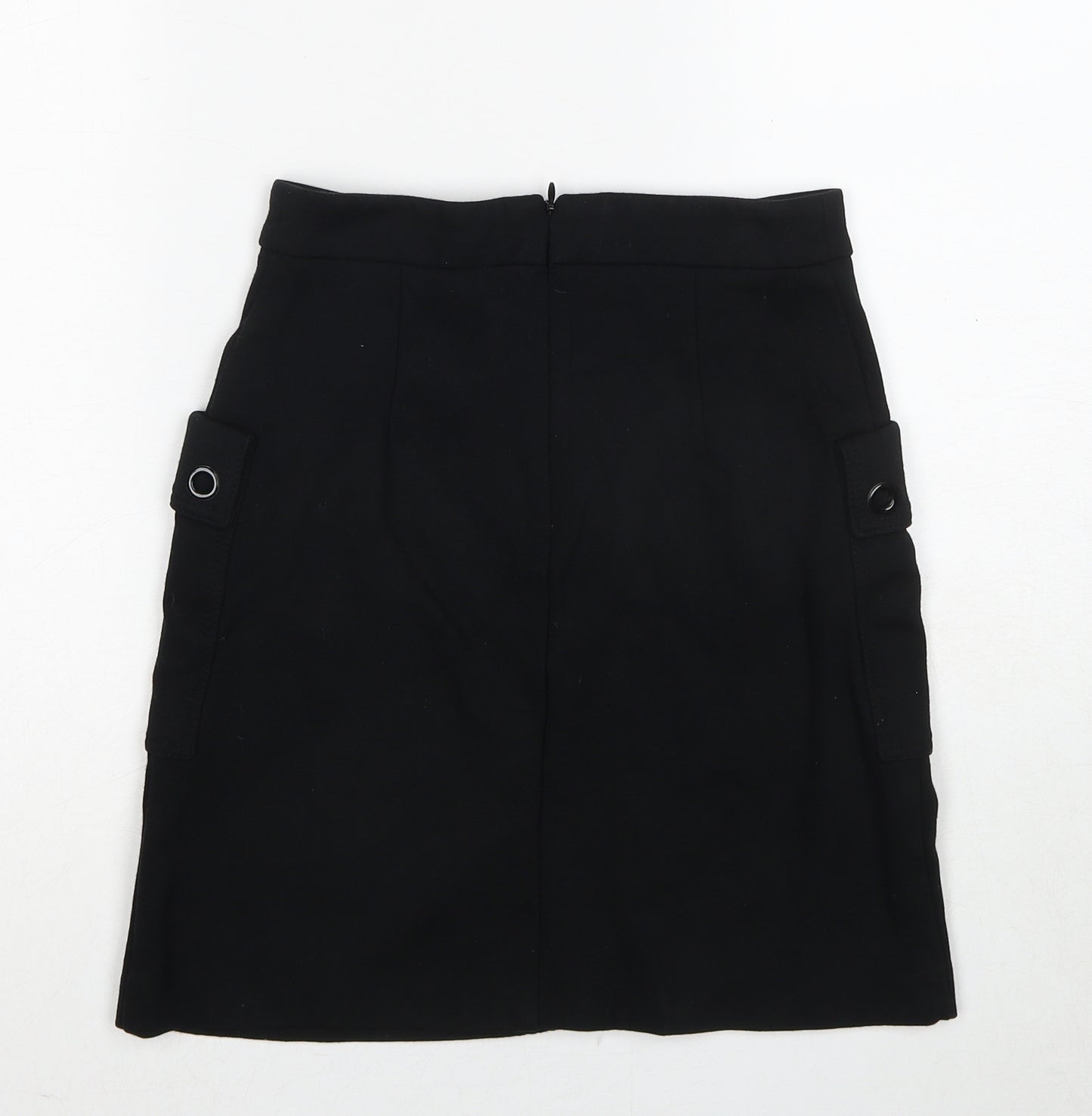 NEXT Womens Black Nylon Cargo Skirt Size 6 Zip