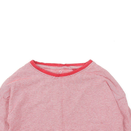 NEXT Boys Red Striped Cotton Basic T-Shirt Size 3 Years Round Neck Pullover