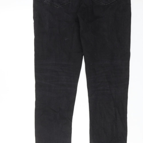 River Island Mens Black Cotton Skinny Jeans Size 32 in L34 in Regular Button