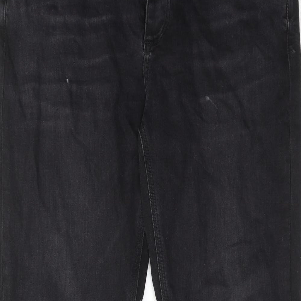 River Island Mens Black Cotton Skinny Jeans Size 32 in L34 in Regular Button
