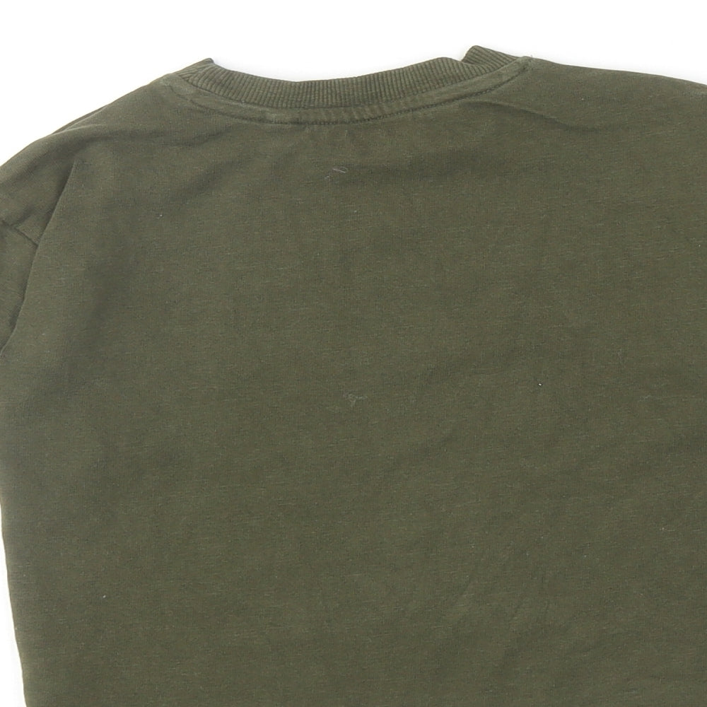 NEXT Boys Green Cotton Basic T-Shirt Size 3 Years Round Neck Pullover