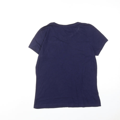 B&C Womens Blue Cotton Basic T-Shirt Size S Round Neck - Bird Print