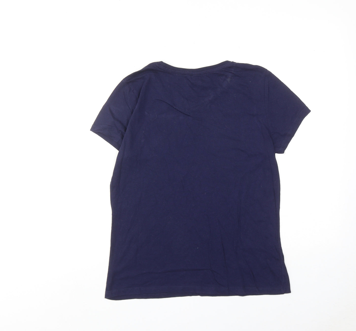 B&C Womens Blue Cotton Basic T-Shirt Size S Round Neck - Bird Print