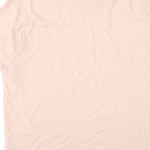 Marks and Spencer Mens Pink Cotton T-Shirt Size XL Round Neck