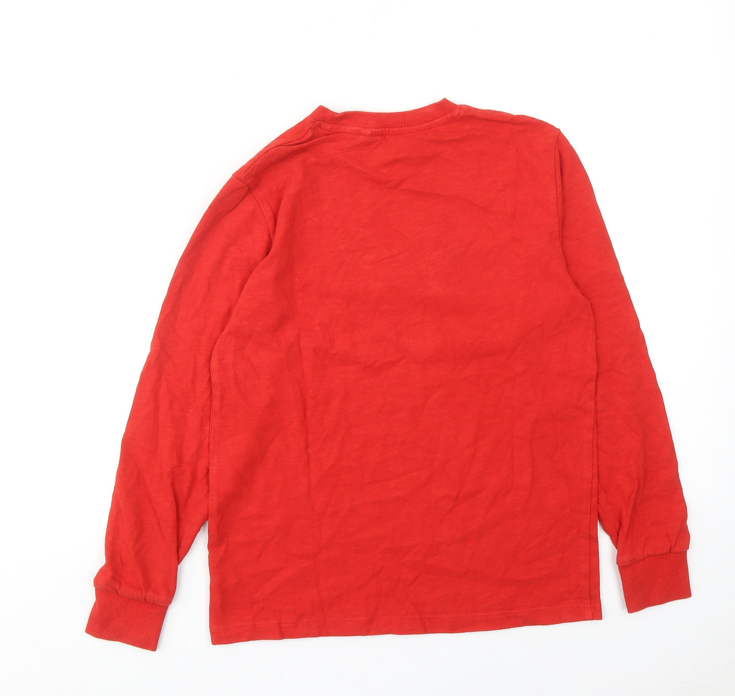 NEXT Boys Red Cotton Basic T-Shirt Size 11 Years Round Neck Pullover - Gingerbread Man Christmas
