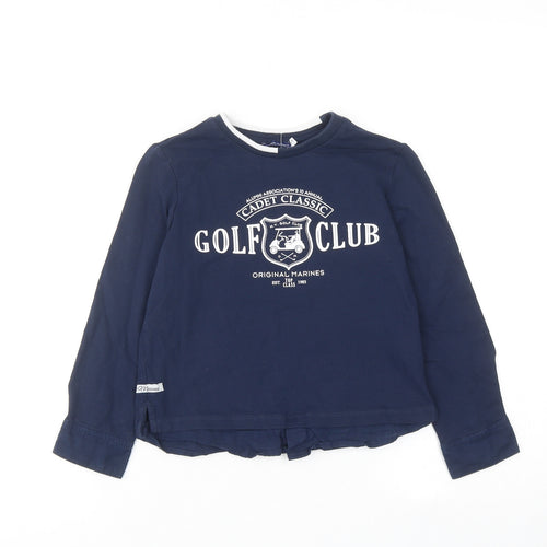 Original Marines Boys Blue Cotton Basic T-Shirt Size 6-7 Years Round Neck Button - Golf Club