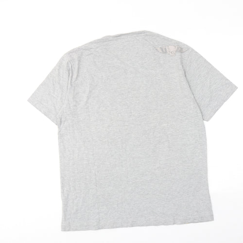 No Fear Mens Grey Cotton T-Shirt Size L Round Neck