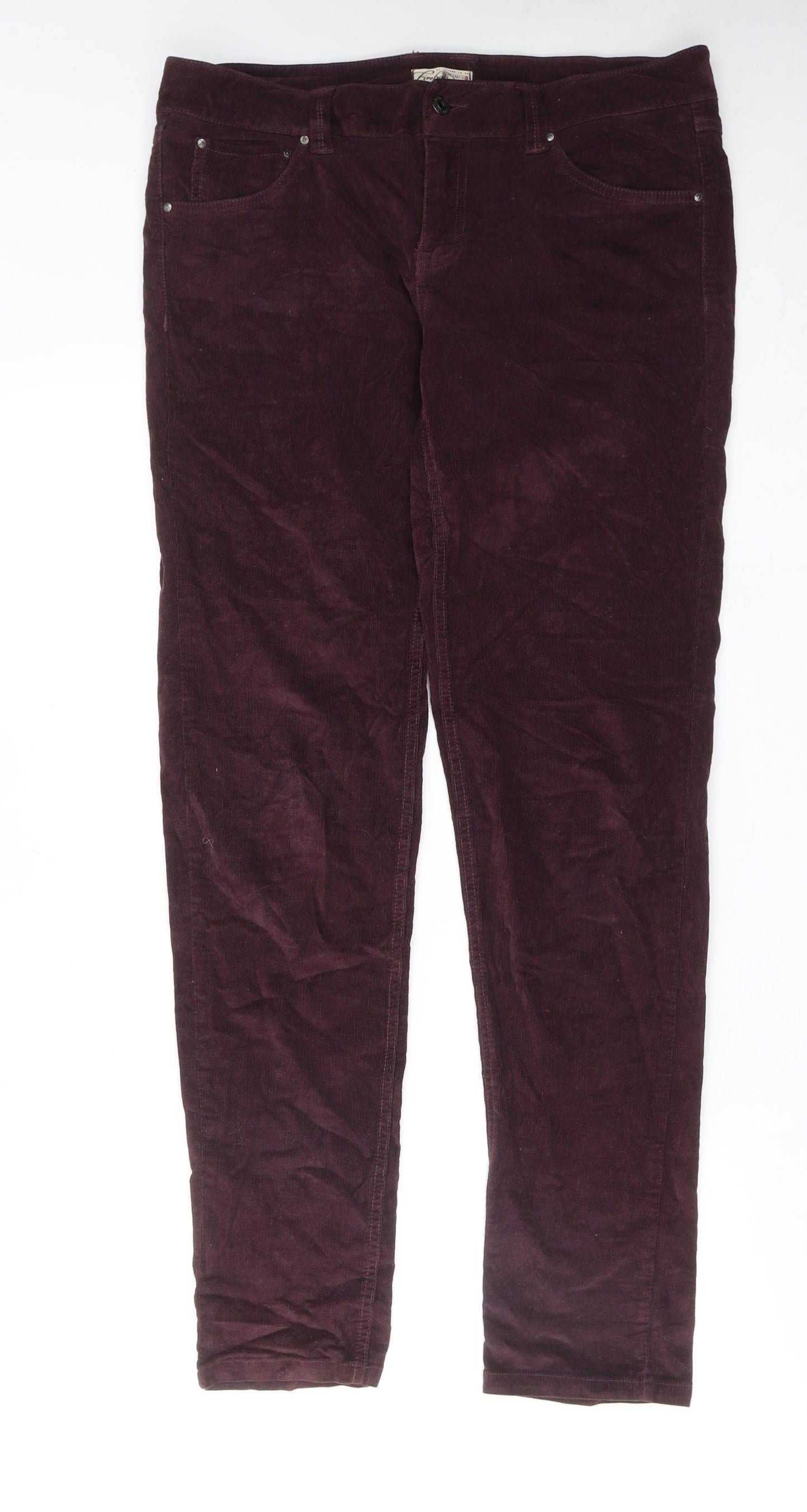 Firetrap Womens Purple Cotton Trousers Size 14 Regular Zip