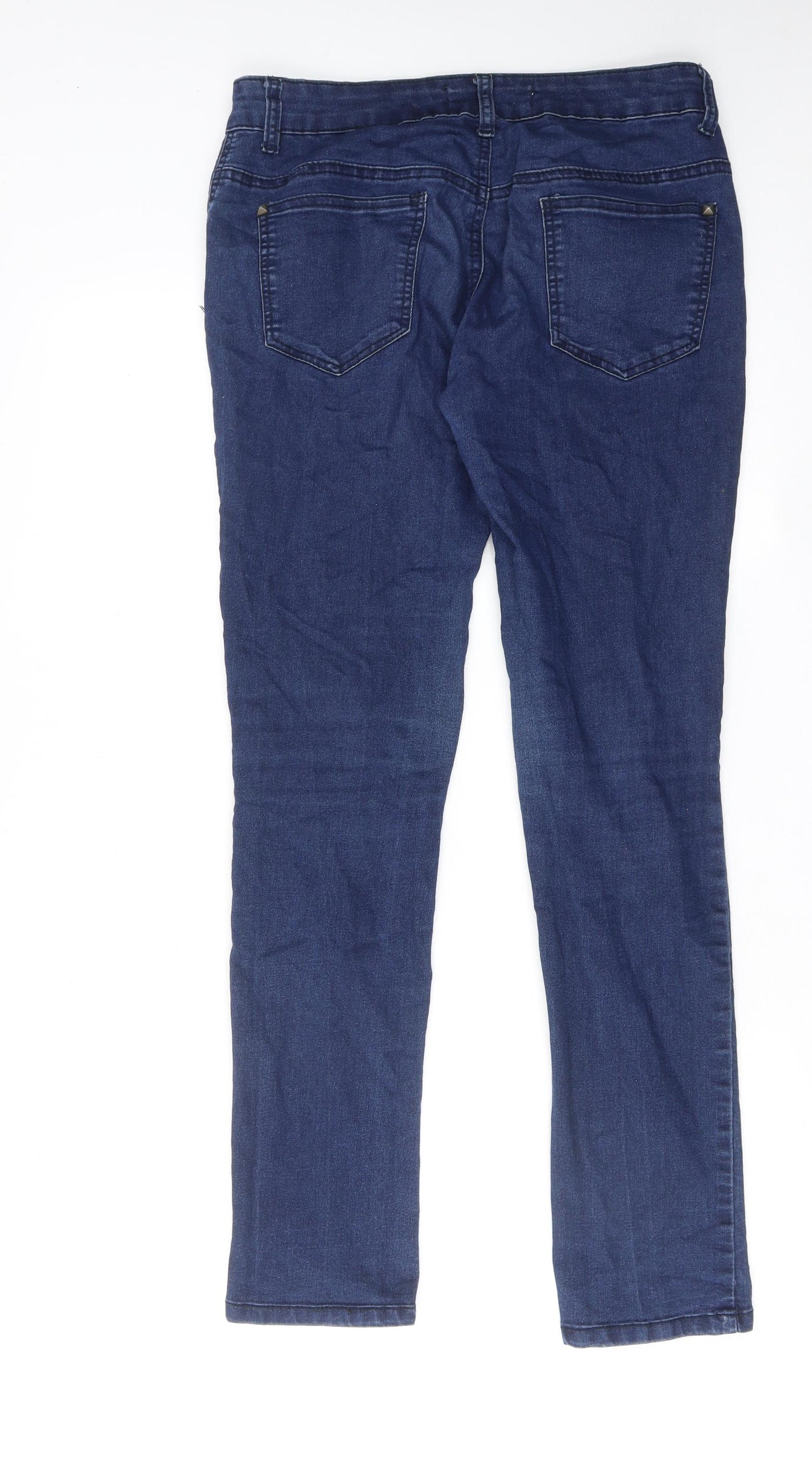 Diamond & Diva Womens Blue Cotton Skinny Jeans Size 12 Regular Zip