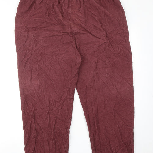 EWM Womens Red Cotton Trousers Size 22 Regular Drawstring