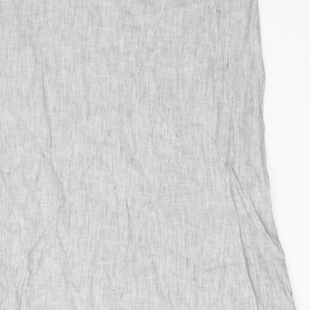 Per Una Womens Grey Linen A-Line Skirt Size 12 Zip