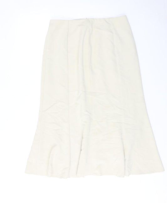 Alex & Co Womens Ivory Polyester Swing Skirt Size 16 Zip