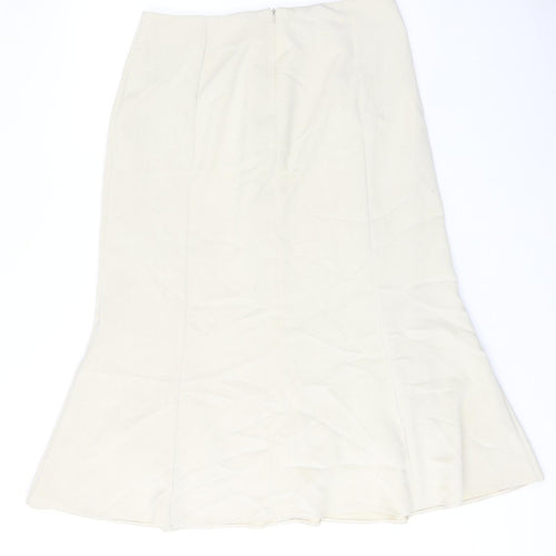 Alex & Co Womens Ivory Polyester Swing Skirt Size 16 Zip