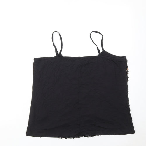 Pixiegirl Womens Black Polyester Camisole Tank Size M Scoop Neck