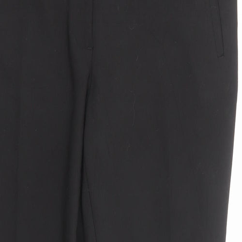 H&M Womens Black Cotton Dress Pants Trousers Size 14 Regular Zip