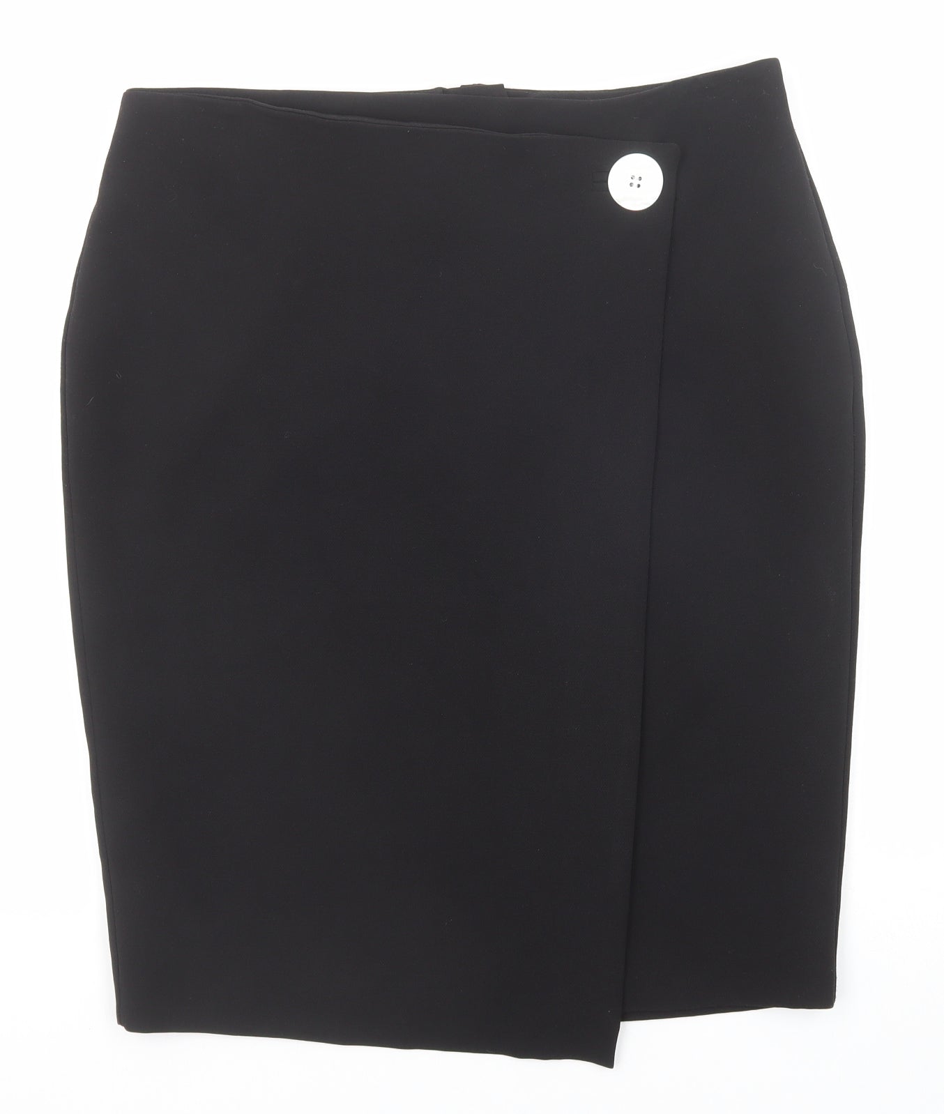 Dorothy Perkins Womens Black Polyester A-Line Skirt Size 16 Zip