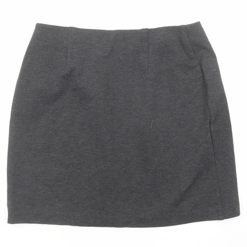 Marks and Spencer Womens Grey Viscose A-Line Skirt Size 10