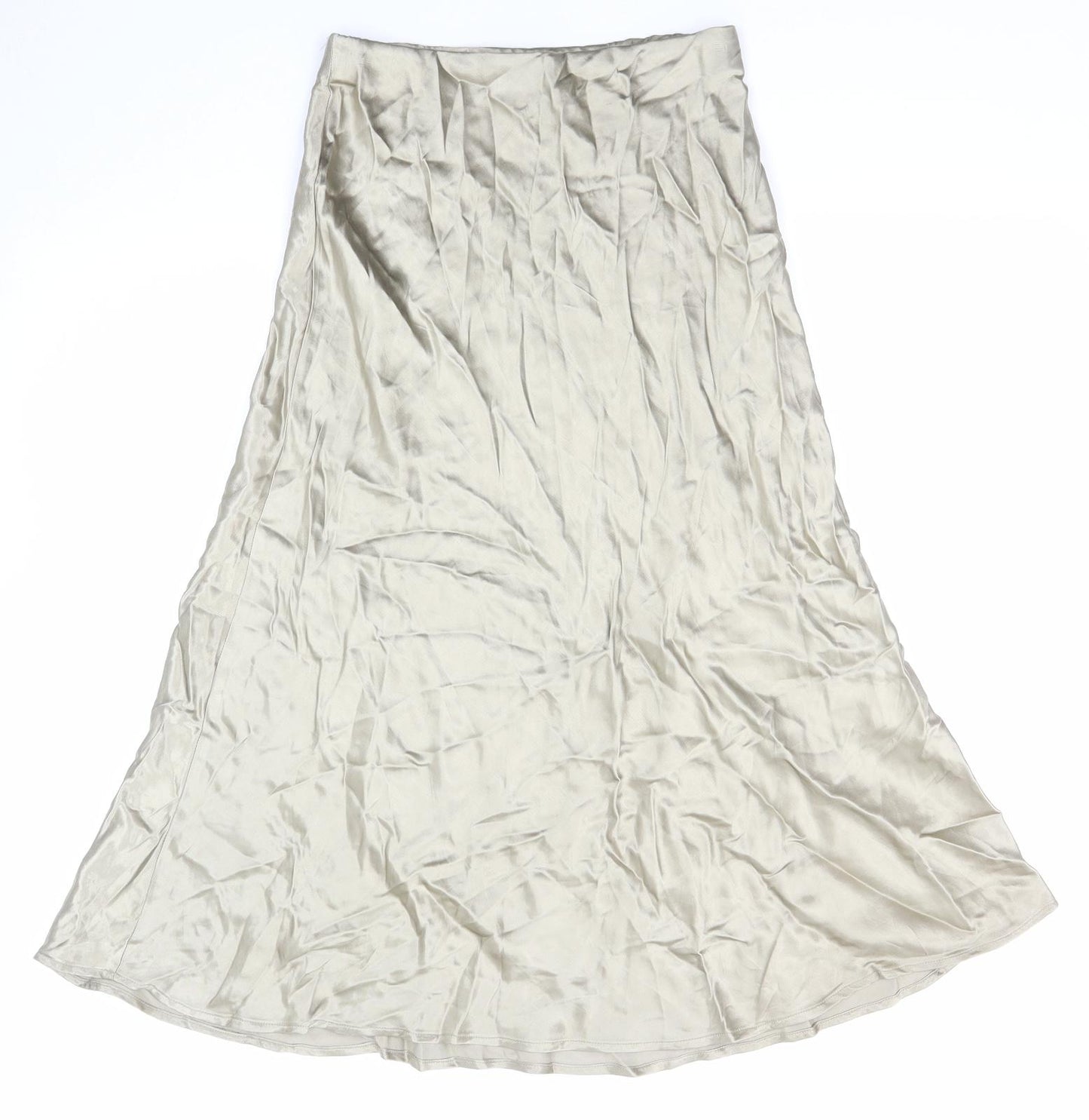 H&M Womens Gold Viscose Swing Skirt Size S