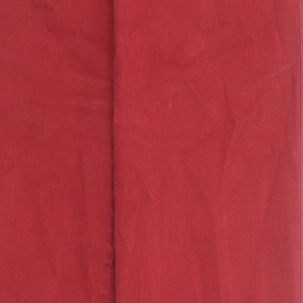 Alexara Womens Red Cotton Straight Jeans Size 16 Regular Zip