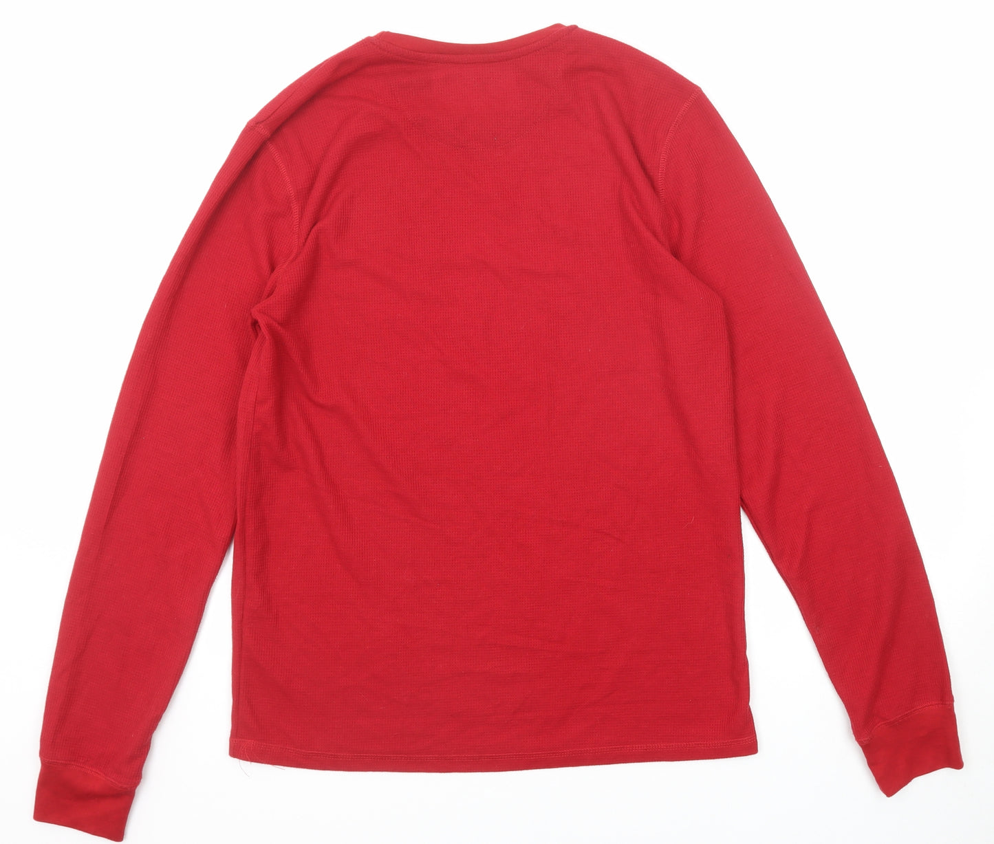 Avalanche Mens Red Round Neck Cotton Pullover Jumper Size L Long Sleeve