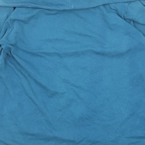 Lands' End Womens Blue Cotton Basic T-Shirt Size M Roll Neck